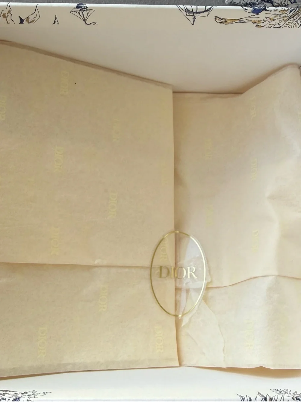 Dior Holiday 2022  Blue Ribbon Gift with Gold Star Ornament